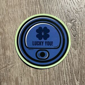 Dutch Bros Blue and Neon Green "Lucky You!" Sticker